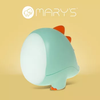   Éjszakai fény, akkumulátoros, USB kábellel,1,6W, 3000Kés 6500K, Akkumulátor kapacitása: 1200mAh / 3.7V, Bemeneti feszültség: 5V DC 1A, 
119x105x95mm,  Dínó, Zöld