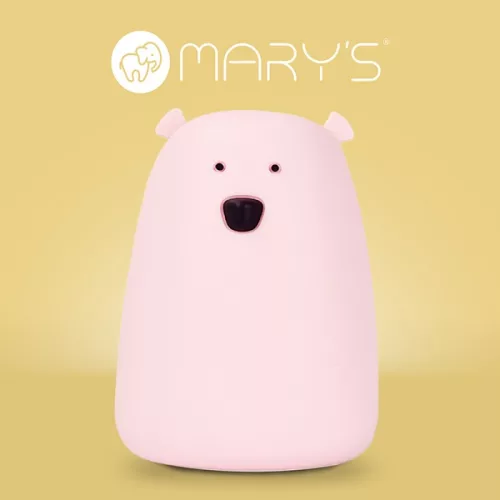 Éjszakai fény Távirányítóval, akkumulátoros, USB kábellel, 0,4W,  3000K+RGB,  Akkumulátor kapacitása: 1200mAh / 3.7V, Bemeneti feszültség: 5V DC 1A,
111 x 111 x 160 mm, Nagy Mackó, Rózsaszín