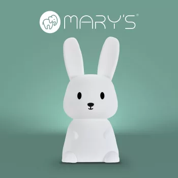   Éjszakai lámpa, távirányítóval, akkumulátoros, USB kábellel, 1W, Akkumulátor kapacitása: 1200mAh, Bemeneti feszültség: 5V DC 1A, 134x140x299 mm, Nagy Nyuszi, fehér