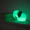   Éjszakai LED Lámpa, Elefánt, Türkiz, Akkumulátoros, USB kábellel , 1W,  6000K, Akkumulátor kapacitása: 500 mAh, Bemeneti feszültség: 5V DC 1A, 137x86x114mm