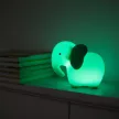Éjszakai LED Lámpa, Elefánt, Türkiz, Akkumulátoros, USB kábellel , 1W,  6000K, Akkumulátor kapacitása: 500 mAh, Bemeneti feszültség: 5V DC 1A, 137x86x114mm