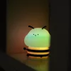   Éjszakai LED Lámpa, Méh, Sárga, Akkumulátoros, USB kábellel ,  Akkumulátor kapacitása: 1200 mAh, 122x122x105mm