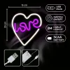   TelForceOne LED Valentin napi Dekoráció, Fehér/Lila, LOVE felirat szívecskében