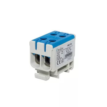 OMLC735 - Fővezetéki sorkapocs  dupla 50mm2 kék