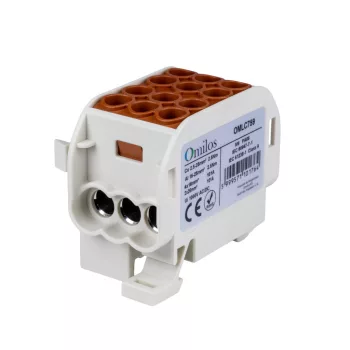 OMLC759 - Fővezetéki leágazókapocs 1P 25/16 barna, 3 sor