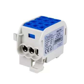 OMLC761 - Fővezetéki leágazókapocs 1P 25/16 kék, 3 sor