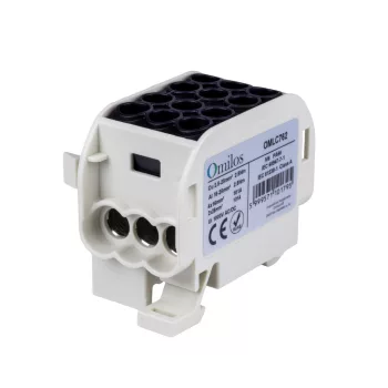   OMLC762 - Fővezetéki leágazókapocs 1P 25/16 fekete, 3 sor