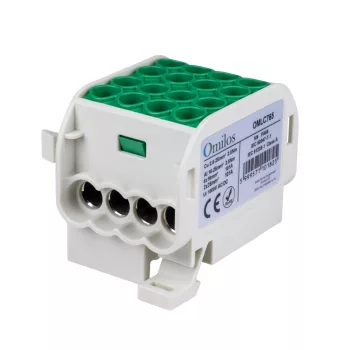 OMLC765 - Fővezetéki leágazókapocs 1P 25/16 zöld, 4 sor