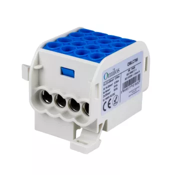 OMLC766 - Fővezetéki leágazókapocs 1P 25/16 kék, 4 sor