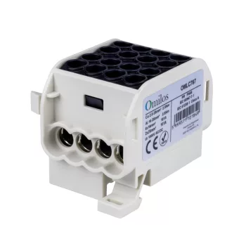   OMLC767 - Fővezetéki leágazókapocs 1P 25/16 fekete, 4 sor