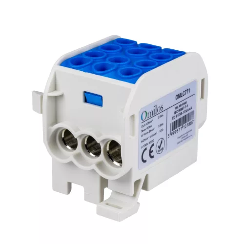 OMLC771 - Fővezetéki leágazókapocs 1P 35/25 kék, 3 sor