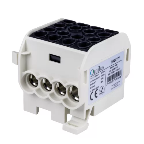 OMLC777 - Fővezetéki leágazókapocs 1P 35/25 fekete, 4 sor