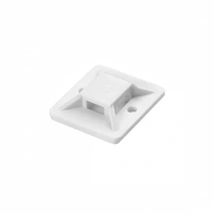 Kábelkötegelő tartó öntapadós, 20x20mm, fehér, 50db.