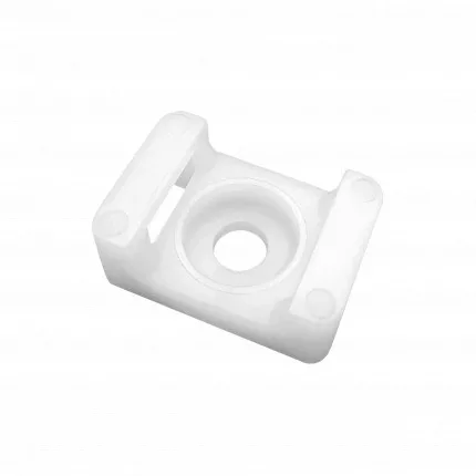 Nyerges kábelkötegelő csavaros rögzítés, 16x11mm, rögzítő furat 3,6mm, fehér, 100db.