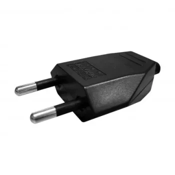   Lapos euro dugó, 2P, 2,5A, 250V, fekete, polikarbonát, 1 db