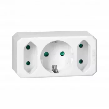 Aljzatelosztó 2x2P + 1x2P+E (Schuko)