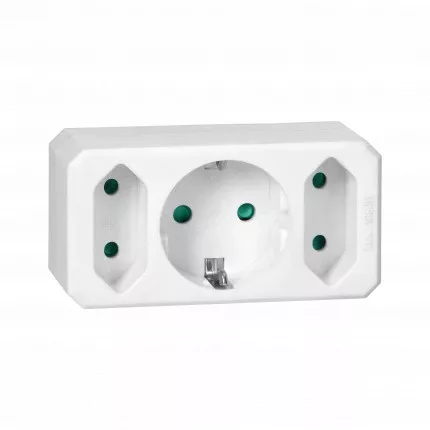 Aljzatelosztó 2x2P + 1x2P+E (Schuko)