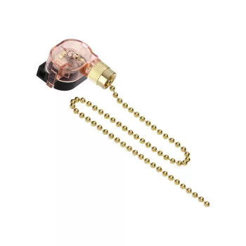   ORNO láncos húzókapcsoló, arany, 250V, 6A, IP20, 27x165x16 mm, 12 g, lánchossz: 200 mm