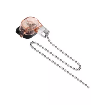   ORNO láncos húzókapcsoló, ezüst, 250V, 6A, IP20, 27x165x16 mm, 12 g, lánchossz: 200 mm