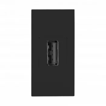 NOEN USB adatcsatlakozó, fekete 2.0, 22.5x45mm, kétoldalas