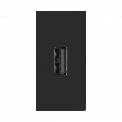 NOEN USB adatcsatlakozó, fekete 2.0, 22.5x45mm, kétoldalas