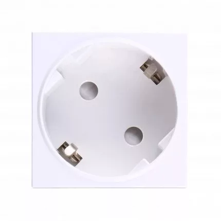 NOEN GS, szögletes foglalat modul, fehér 45x45mm 45° 1x2P+E, F Schuko típus, 16A 250V