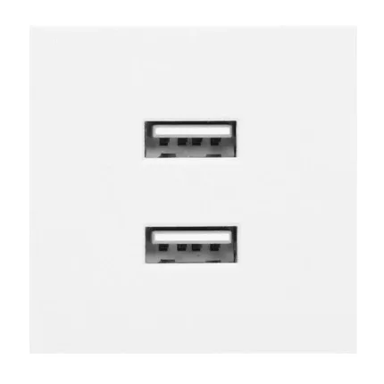 NOEN USB dupla portos modul bútorcsatlakozó panelhez, USB töltővel, fehér