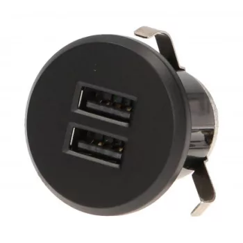 USB töltő tápegységgel, 2XUSB 3,4A, fekete 