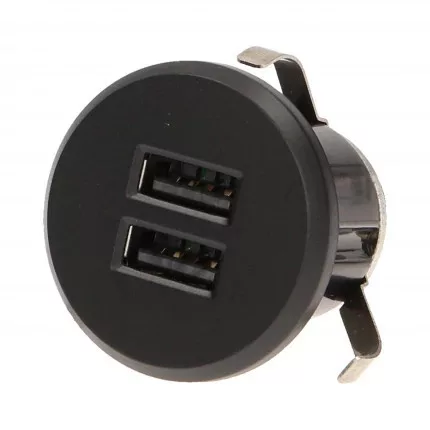 USB töltő tápegységgel, 2XUSB 3,4A, fekete 