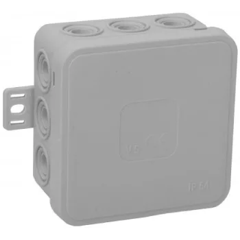   Felületre szerelhető csatlakozódoboz CLICK IP54 12 kábelbevezetés 75x75x41mm szürke