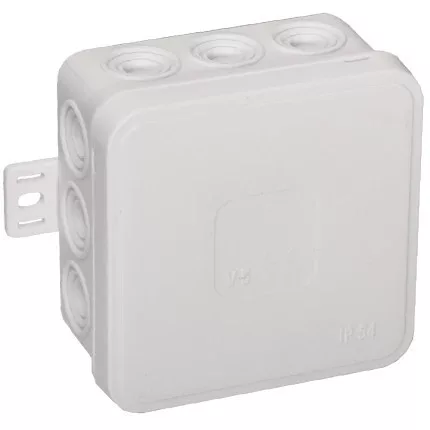 Felületre szerelhető csatlakozódoboz CLICK IP54 12 kábelbevezetés 75x75x41mm fehér