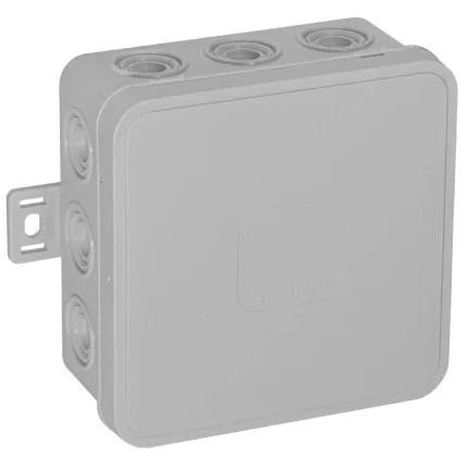 Felületre szerelhető csatlakozódoboz CLICK IP54 12 kábelbevezetés 85x85x41mm szürke