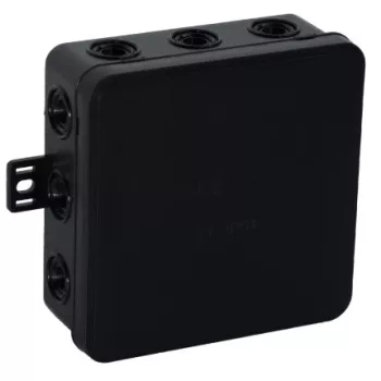   Felületre szerelhető csatlakozódoboz CLICK IP54 12 kábelbevezetés 100x100x41mm fekete