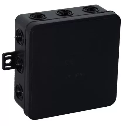 Felületre szerelhető csatlakozódoboz CLICK IP54 12 kábelbevezetés 100x100x41mm fekete