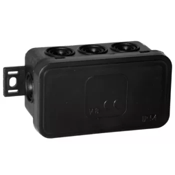   Felületre szerelhető csatlakozódoboz CLICK IP54 8 kábelbevezetés 80x45x41mm fekete