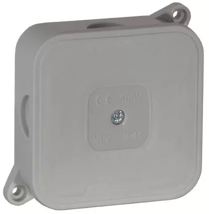 Felületre szerelhető csatlakozódoboz ECO IP44 400V 4 gumibemenet 85x85x35mm szürke