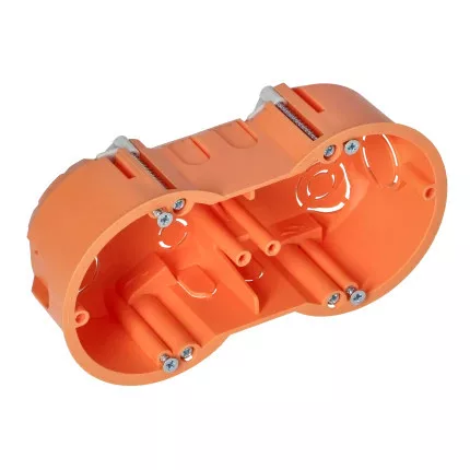 Süllyesztett csatlakozódoboz gipszkarton falakhoz - 60 mm, 2 rekesz, sekély