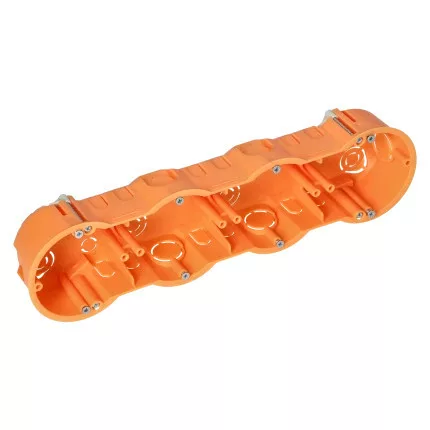 Süllyesztett csatlakozódoboz gipszkarton falakhoz - 60 mm, 4 rekesz, sekély