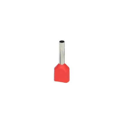 Szigetelt ikerkábel végcsatlakozó max. keresztmetszet 1mm2, rézhüvely hossza: 8mm, 100 db.