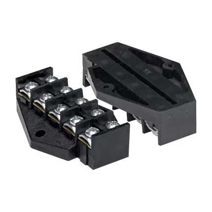 Kétsoros csatlakozóblokkok, 5 sáv x 10mm2, 25 db.