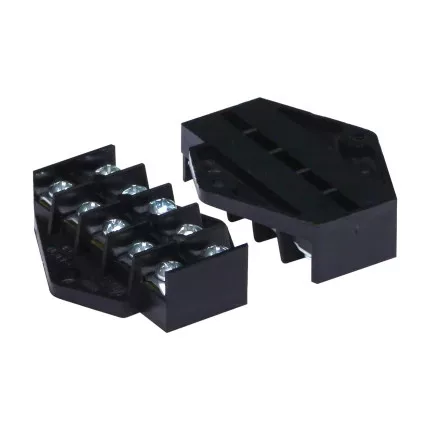 Kétsoros csatlakozóblokkok, 5 sáv x 4mm2, 50 db.