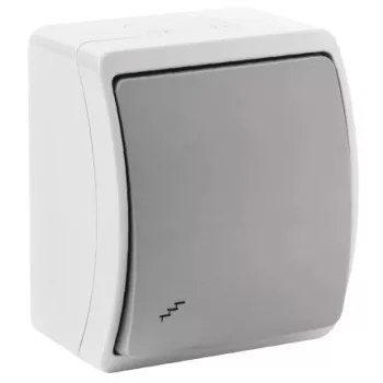   Felületre szerelhető háromutas kapcsoló AQUATIC IP44 szürke-grafit, 10 db.