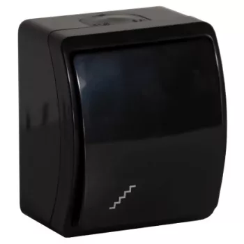   Felületre szerelhető négyirányú kapcsoló AQUATIC IP44 fekete, 10 db.