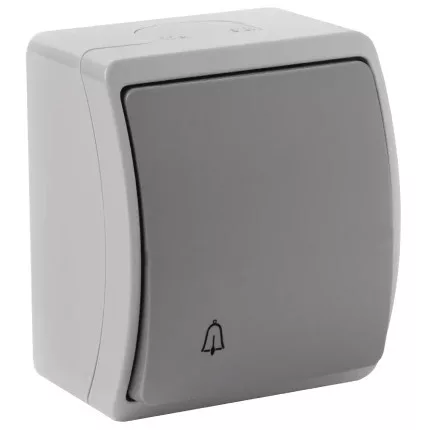 Felületre szerelhető csengőgomb AQUATIC IP44 szürke-grafit, 10 db.