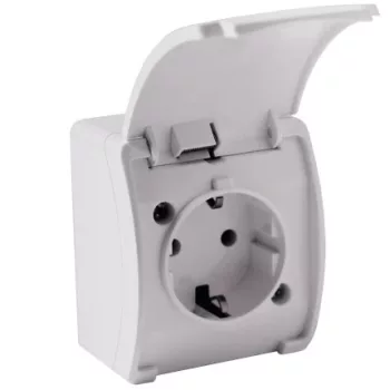Egyszeres foglalat 2P+E Schuko AQUATIC AQUATIC IP44 fehér