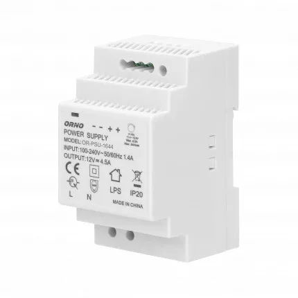 DIN sínes hálózati adapter, 54W 12V DC 4,5A, szélesség: 3 db