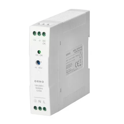 Ipari tápegység DIN sínre, 24VDC, 1A, 20W, műanyag házban