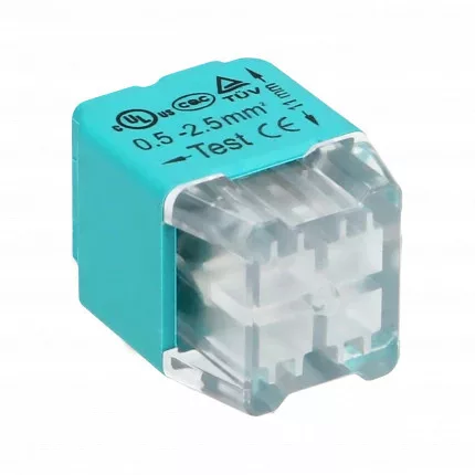 4 vezetékes push-in csatlakozó 0,75-2,5mm2 vezetékhez; IEC 300V/24A; 10db