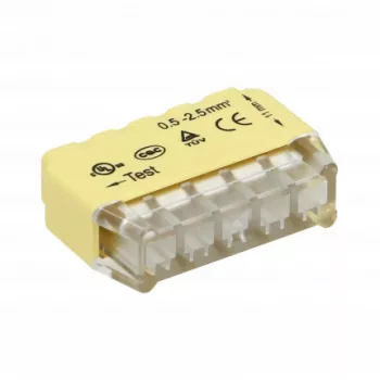   5 vezetékes push-in csatlakozó 0,75-2,5mm2 vezetékhez; IEC 300V/24A; 10db