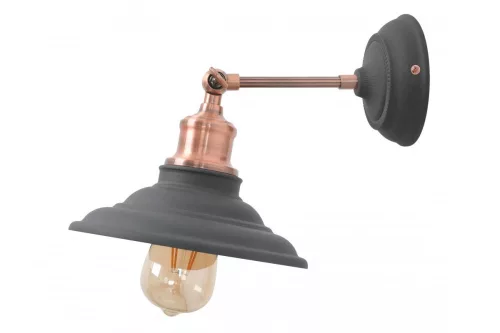 LORET,7727,AC220-240V,50/60Hz,1*E27, max.40W, IP20, átmérő 20 cm, fekete, szimpla, fali lámpatest, fekete